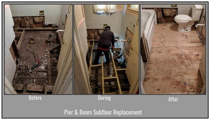 pier & beam before-after photo